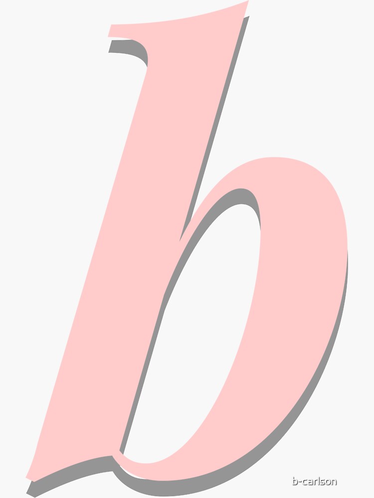 "letter B - Pink With Shadow" Sticker By B-carlson | Redbubble