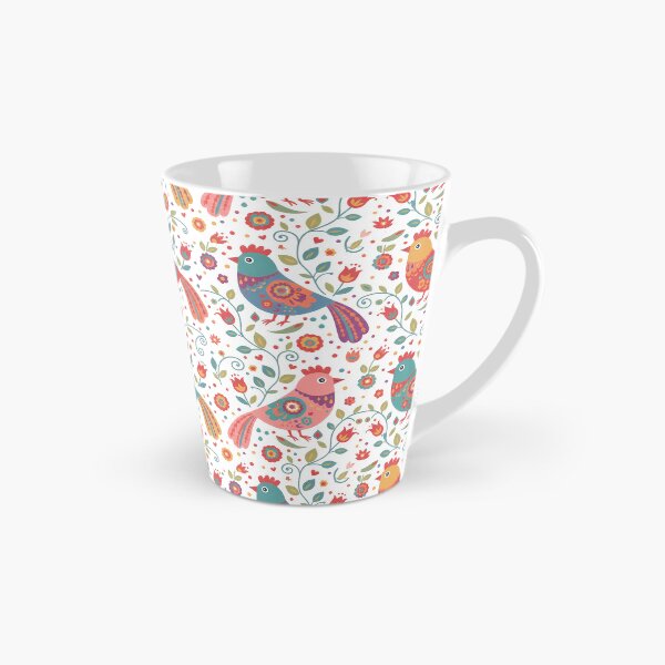 Item preview, Folk Bird Seamless Repeating Pattern – Scandinavian Folk Art by heidiannemorris © designed and sold by FOLK ART FUSION.