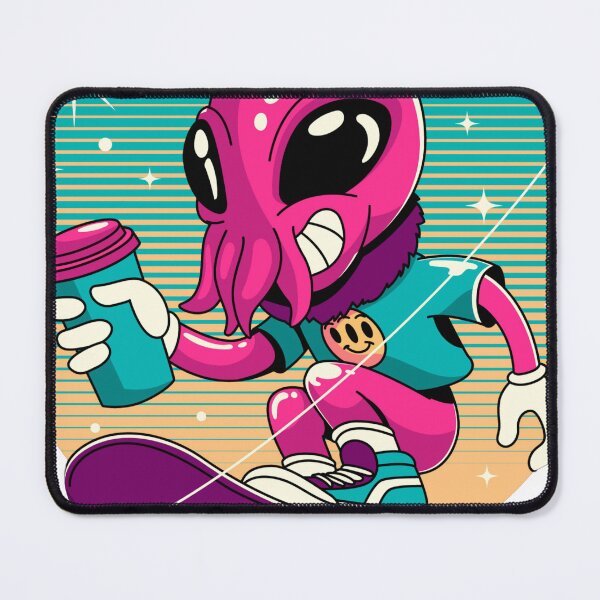 Item preview, Skating Alien Retro Vaporwave Aesthetic Art designed and sold by Tonezcreations.