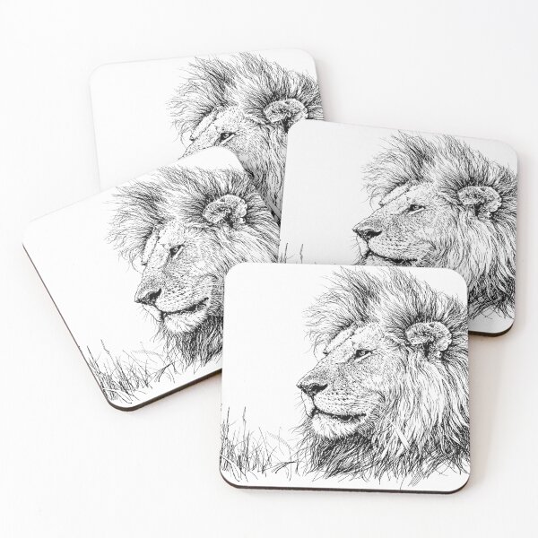 Item preview, Lion portrait as an ink drawing designed and sold by Ingo Gerlach.