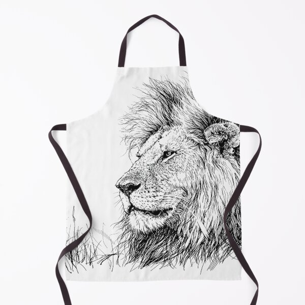 Item preview, Lion portrait as an ink drawing designed and sold by Ingo Gerlach.