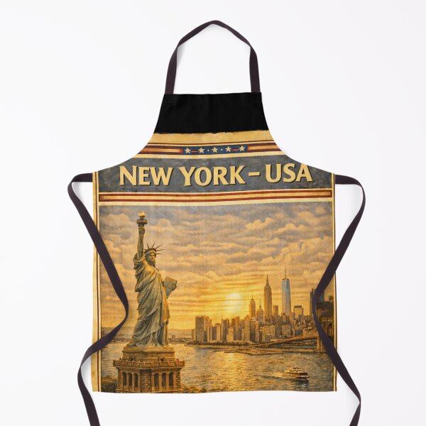 Item preview, Vintage New York Skyline with Statue of Liberty designed and sold by mythographiaart.