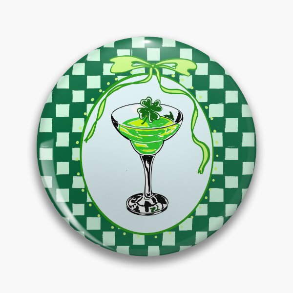Item preview, Shamrock Cocktail Retro Coquette – Green Checkered designed and sold by MaiZephyr.