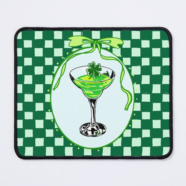 Item preview, Shamrock Cocktail Retro Coquette – Green Checkered designed and sold by MaiZephyr.