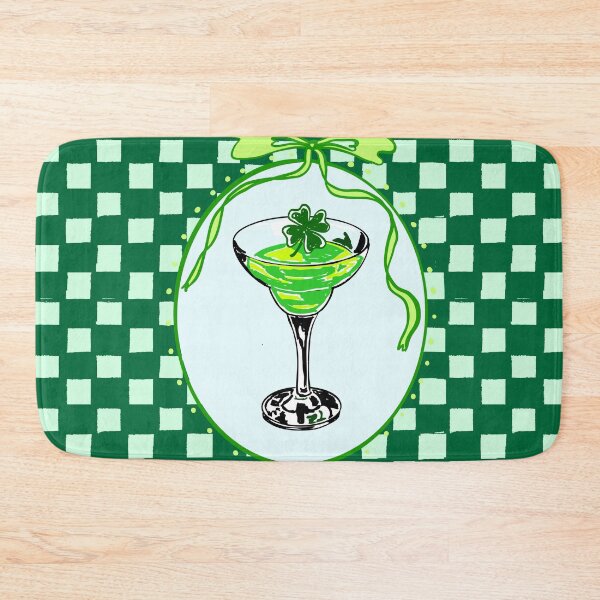Item preview, Shamrock Cocktail Retro Coquette – Green Checkered designed and sold by MaiZephyr.
