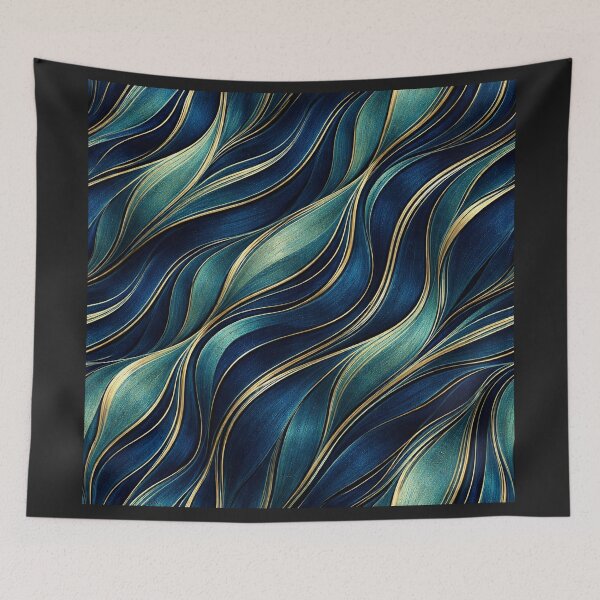 Item preview, Deep Sapphire Flow with Refined Gold Streaks designed and sold by annenambiro.
