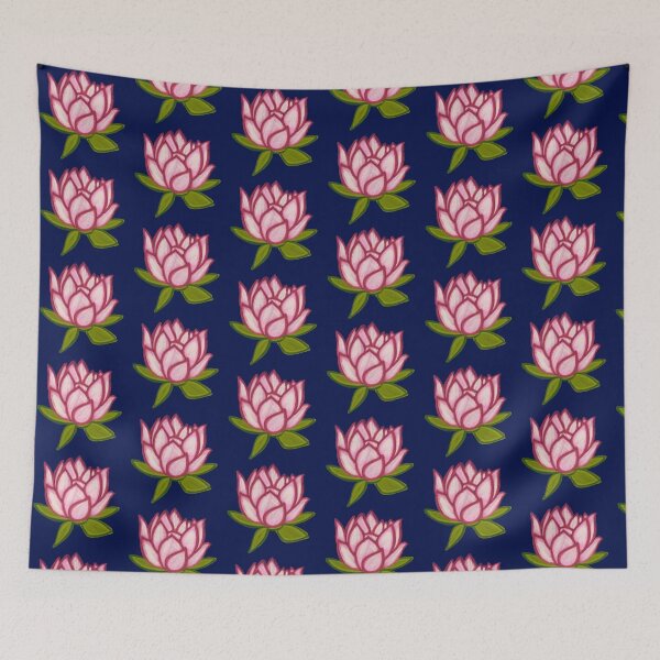 Item preview, Pink Lotus/muggu/ kolam/Lotus Flower - Dark Background designed and sold by ShreecreatE.