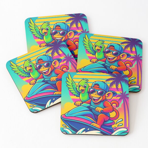 Item preview, Jet Ski Monkey & Parrot – Tropical Ride designed and sold by Dogandesighn.