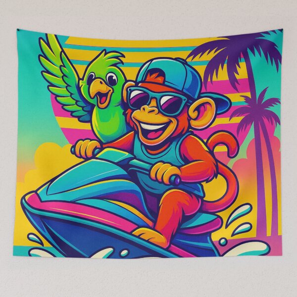Item preview, Jet Ski Monkey & Parrot – Tropical Ride designed and sold by Dogandesighn.