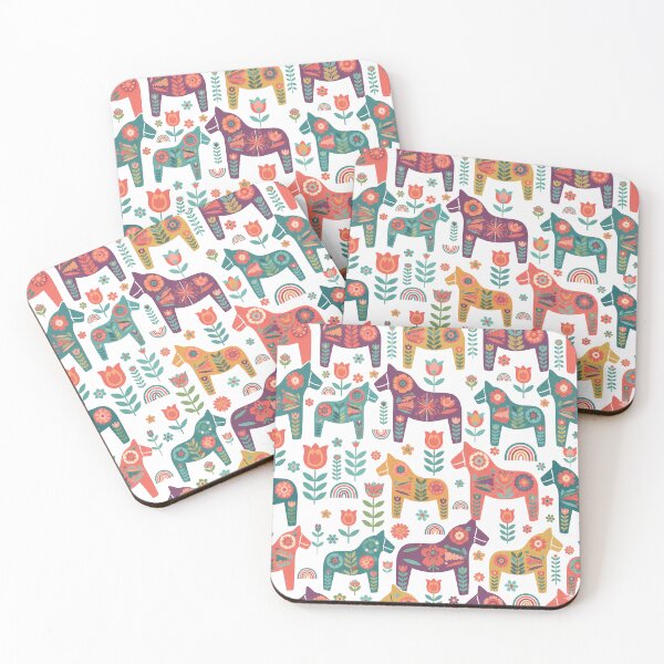 Item preview, Dala Horse Pattern – Scandinavian Folk Art by heidiannemorris © designed and sold by FOLK ART FUSION by heidiannemorris.