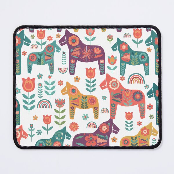 Item preview, Dala Horse Pattern – Scandinavian Folk Art by heidiannemorris © designed and sold by FOLK ART FUSION by heidiannemorris.
