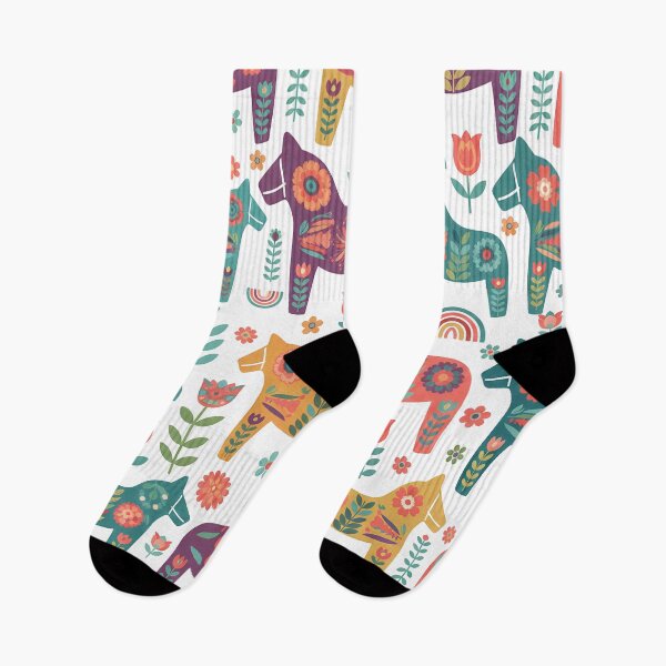 Item preview, Dala Horse Pattern – Scandinavian Folk Art by heidiannemorris © designed and sold by FOLK ART FUSION by heidiannemorris.