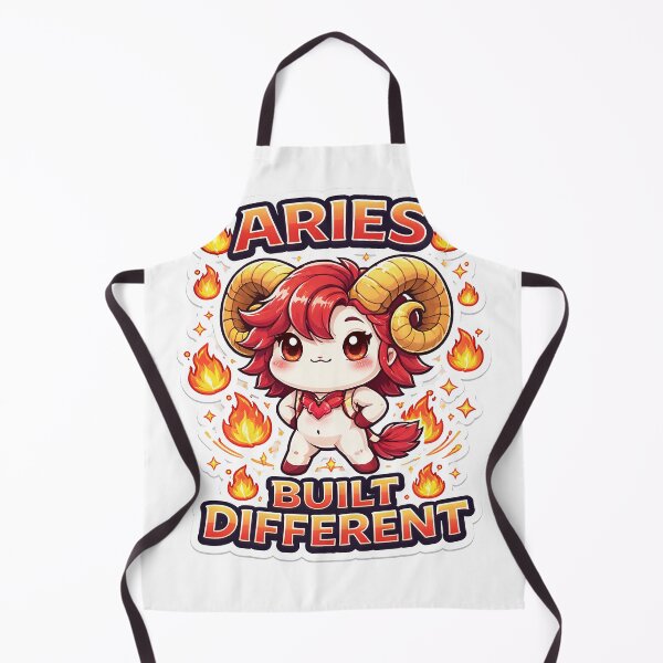 Item preview, Aries: "Built Different" – Cute Kawaii Fire Sign Ram Sticker Style Zodiac Shirt designed and sold by DiamondSkyShirt.