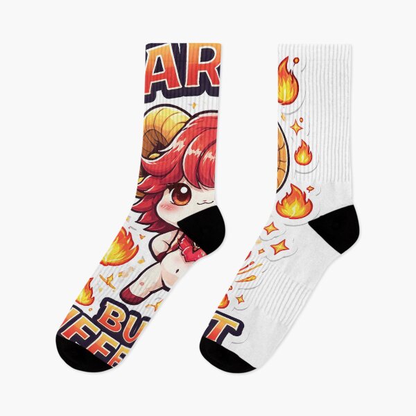 Item preview, Aries: "Built Different" – Cute Kawaii Fire Sign Ram Sticker Style Zodiac Shirt designed and sold by DiamondSkyShirt.
