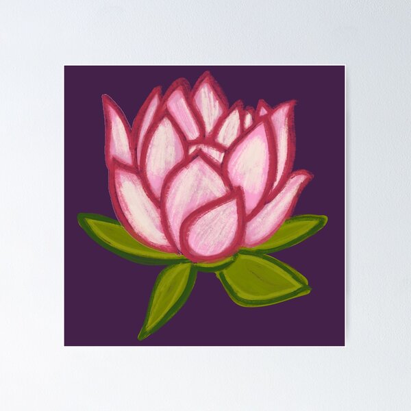 Item preview, Pink Lotus/muggu/ kolam/Lotus Flower - Dark Background designed and sold by ShreecreatE.