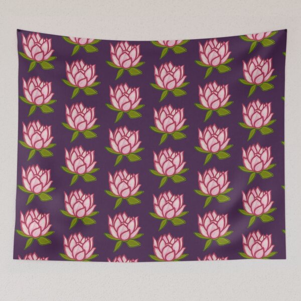 Item preview, Pink Lotus/muggu/ kolam/Lotus Flower - Dark Background designed and sold by ShreecreatE.