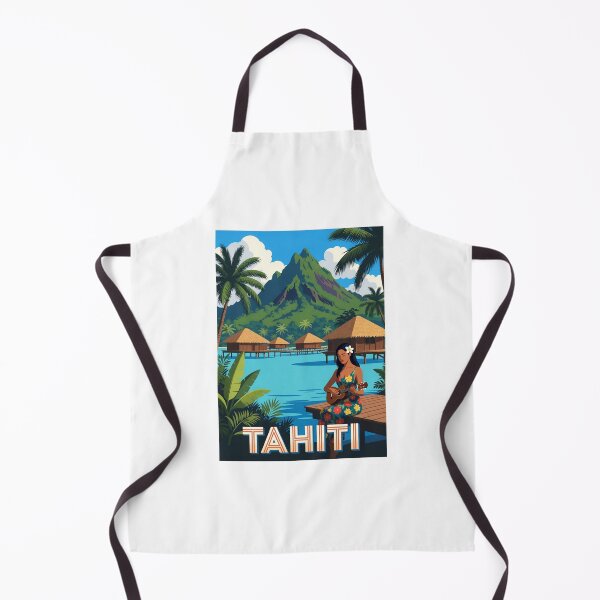 Item preview, Tahiti Polynesia Modern Vintage Illustration | Tropical Travel Poster | JLG Creative designed and sold by jlg-creative.
