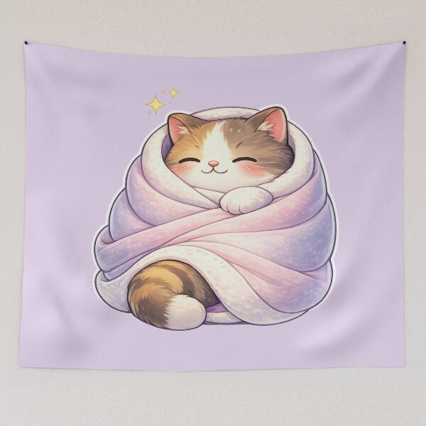 Item preview, Cozy Burrito Cat Wrapped Up designed and sold by Raddoodler.