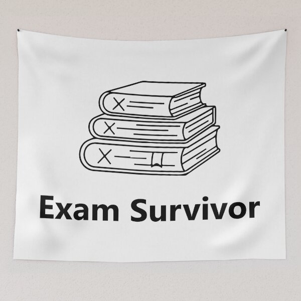 Item preview, Exam Survivor Shirt, Funny Student Graduation Tee, Study Life Humor Typography T-Shirt designed and sold by Design-Pro-21.
