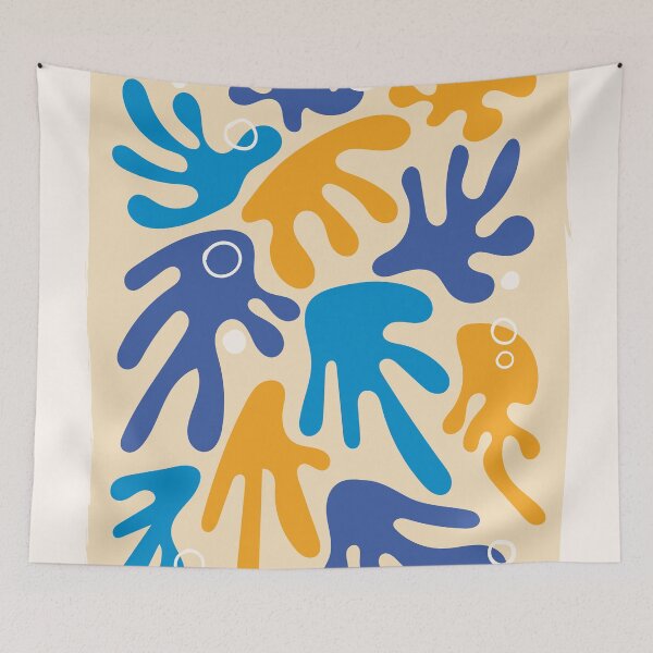 Item preview, Abstract shapes in orange and blue, Matisse style designed and sold by paulrommer.