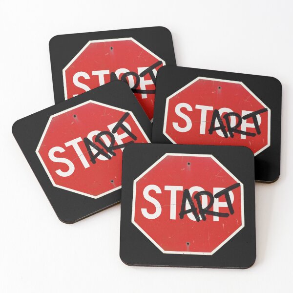 Item preview, stop start sign sticker designed and sold by AI Art Cafe.