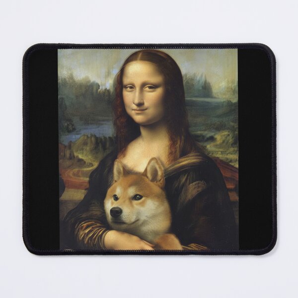 Item preview, Lisa with Shiba Inu – Classic Art Dog Mashup designed and sold by MOFAPPAREL.