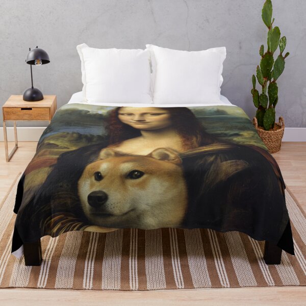 Item preview, Lisa with Shiba Inu – Classic Art Dog Mashup designed and sold by MOFAPPAREL.