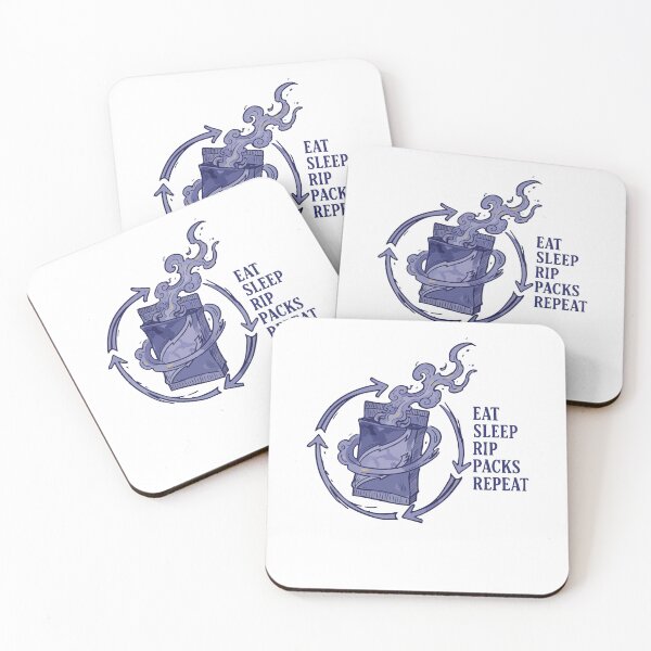 Item preview, Eat Sleep Rip Packs Repeat Trading Card Booster designed and sold by LuminOrb.