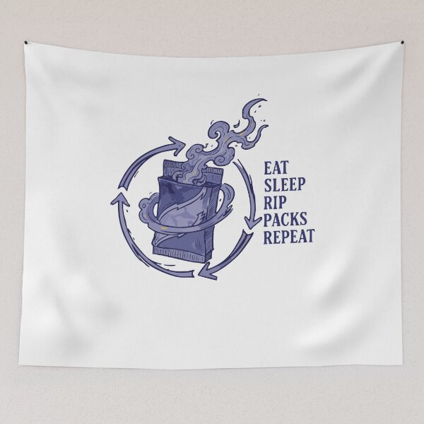 Item preview, Eat Sleep Rip Packs Repeat Trading Card Booster designed and sold by LuminOrb.
