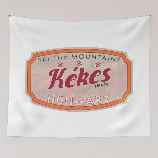 Item preview, Kékes, Hungary, Heves, Ski, textured skiing badge designed and sold by Wanderful-roads.