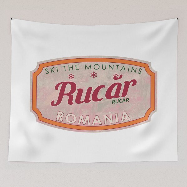 Item preview, Rucăr, Romania, Rucăr, Ski, textured skiing badge designed and sold by Wanderful-roads.