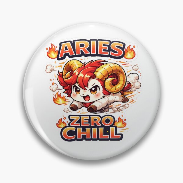 Item preview, Aries: "Zero Chill" – Funny Fire Sign Ram Zodiac Shirt | Bold Sticker Style Astrology Gift designed and sold by DiamondSkyShirt.