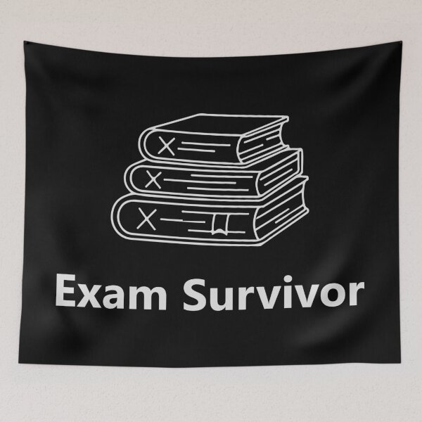 Item preview, Exam Survivor Shirt, Funny Student Graduation Tee, Study Life Humor Typography T-Shirt designed and sold by Design-Pro-21.