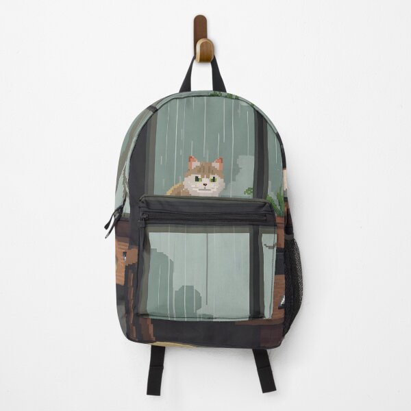 Item preview, Cozy Pixel Cafe Rainy Day Cat | Art Print designed and sold by ThePixelArchive.
