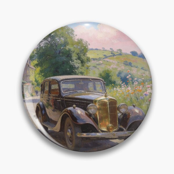 Item preview, Romantic Old Town Street Artwork, Vintage Car & Boutique Shop Decor designed and sold by BlareBlare.