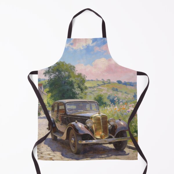 Item preview, Romantic Old Town Street Artwork, Vintage Car & Boutique Shop Decor designed and sold by BlareBlare.
