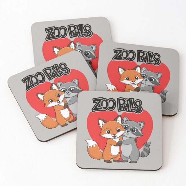 Item preview, Friendship Between Fox and Raccoon - Zoo Pals designed and sold by Art-Arcade6.
