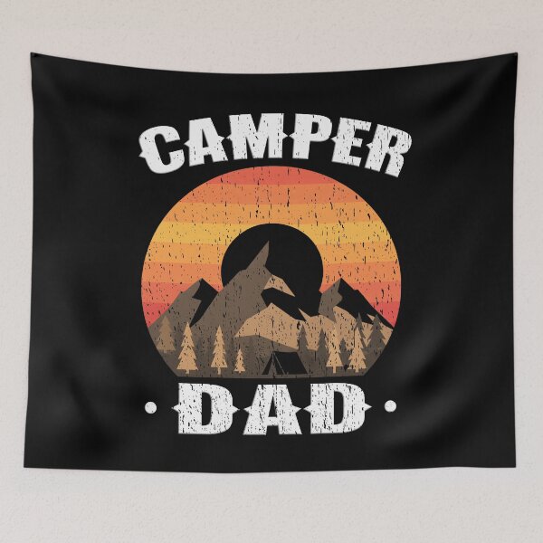 Item preview, Camper Dad Retro Vintage Sunset Mountain Camping Adventure designed and sold by Jt41.