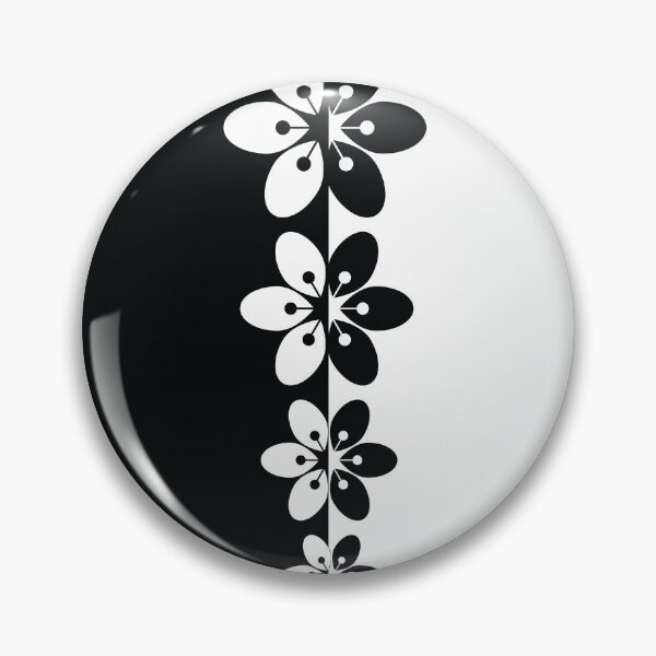 Item preview, 1960's Bold Retro Mod Flowers in Black and White designed and sold by medadesign.
