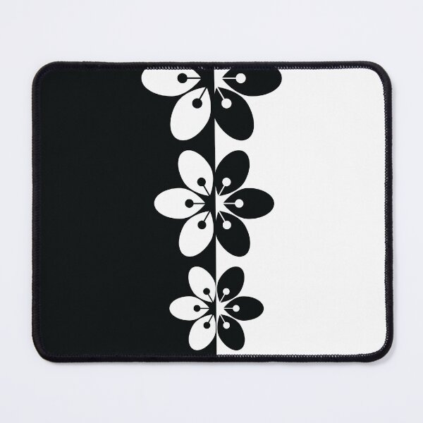Item preview, 1960's Bold Retro Mod Flowers in Black and White designed and sold by medadesign.