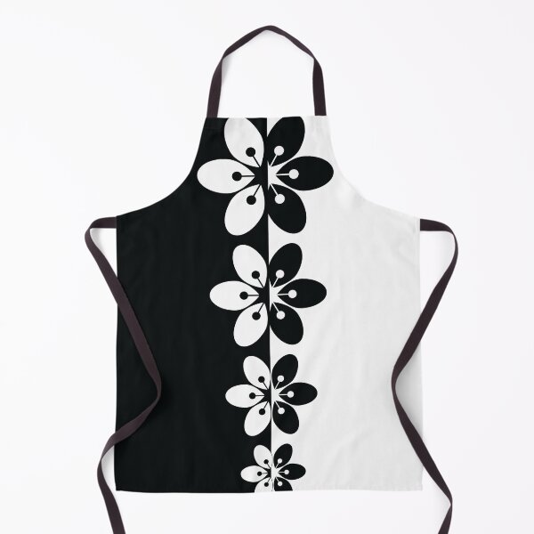 Item preview, 1960's Bold Retro Mod Flowers in Black and White designed and sold by medadesign.