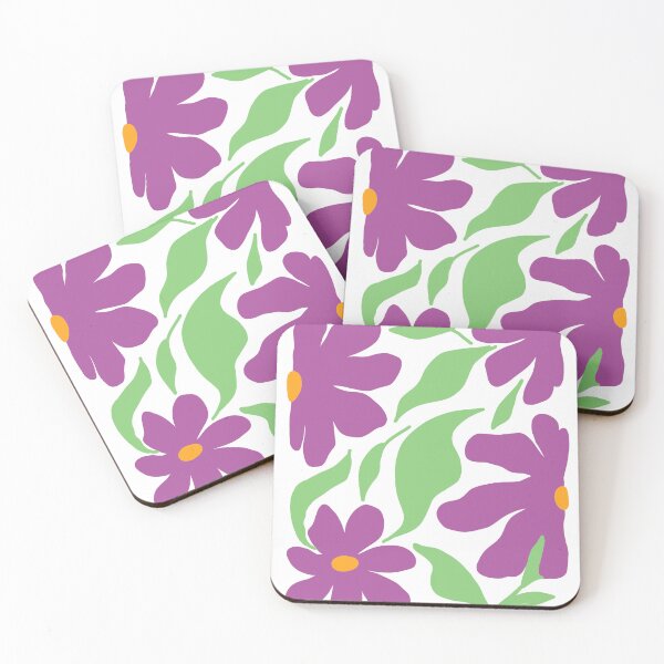 Item preview, Modern Abstract Purple Floral Tile Pattern designed and sold by SoftlyStillBy-Nithya.
