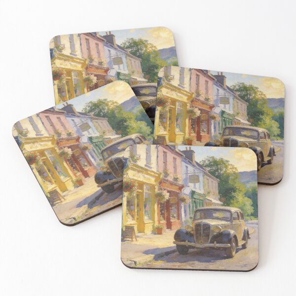 Item preview, Beautiful European Street with Nature View, Impressionism Style Art Print designed and sold by BlareBlare.