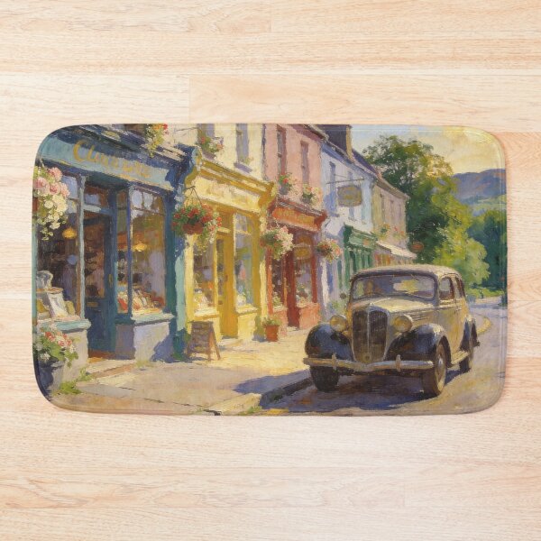 Item preview, Beautiful European Street with Nature View, Impressionism Style Art Print designed and sold by BlareBlare.