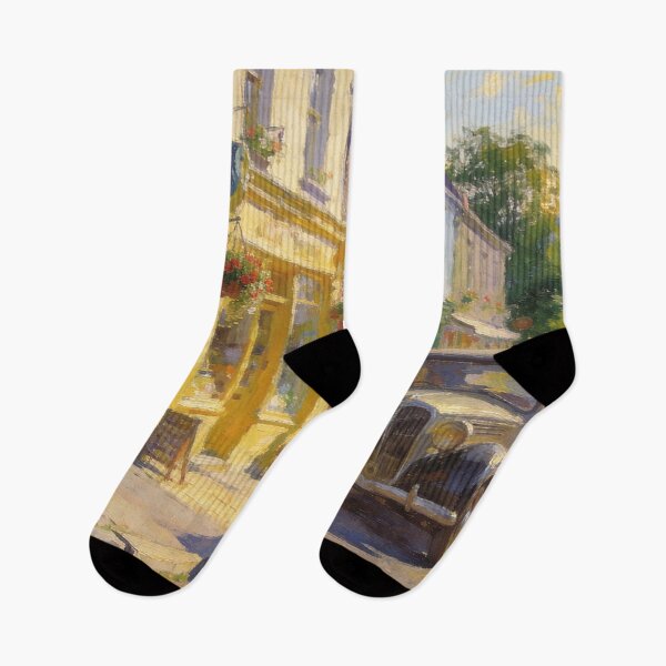 Item preview, Beautiful European Street with Nature View, Impressionism Style Art Print designed and sold by BlareBlare.