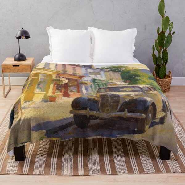 Item preview, Beautiful European Street with Nature View, Impressionism Style Art Print designed and sold by BlareBlare.
