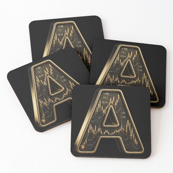 Item preview, Luxury Trading Alphabet A with Candlestick Chart Pattern designed and sold by Adappai.