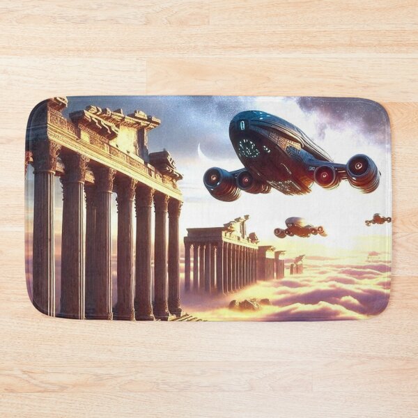 Item preview, Spaceship Passing Over Roman Temples designed and sold by Dogandesighn.
