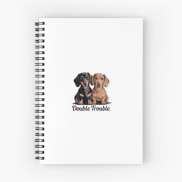 Item preview, Double Trouble – Modern Dachshund Outline Illustration designed and sold by The Waggy Doodle.