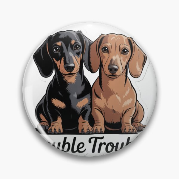 Item preview, Double Trouble – Modern Dachshund Outline Illustration designed and sold by The Waggy Doodle.